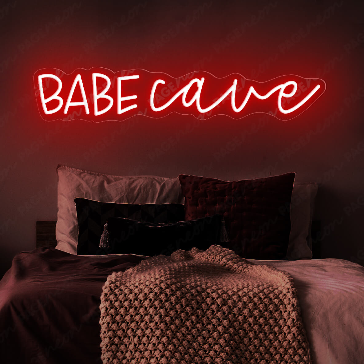 Babe Cave Neon Sign Led Light Red