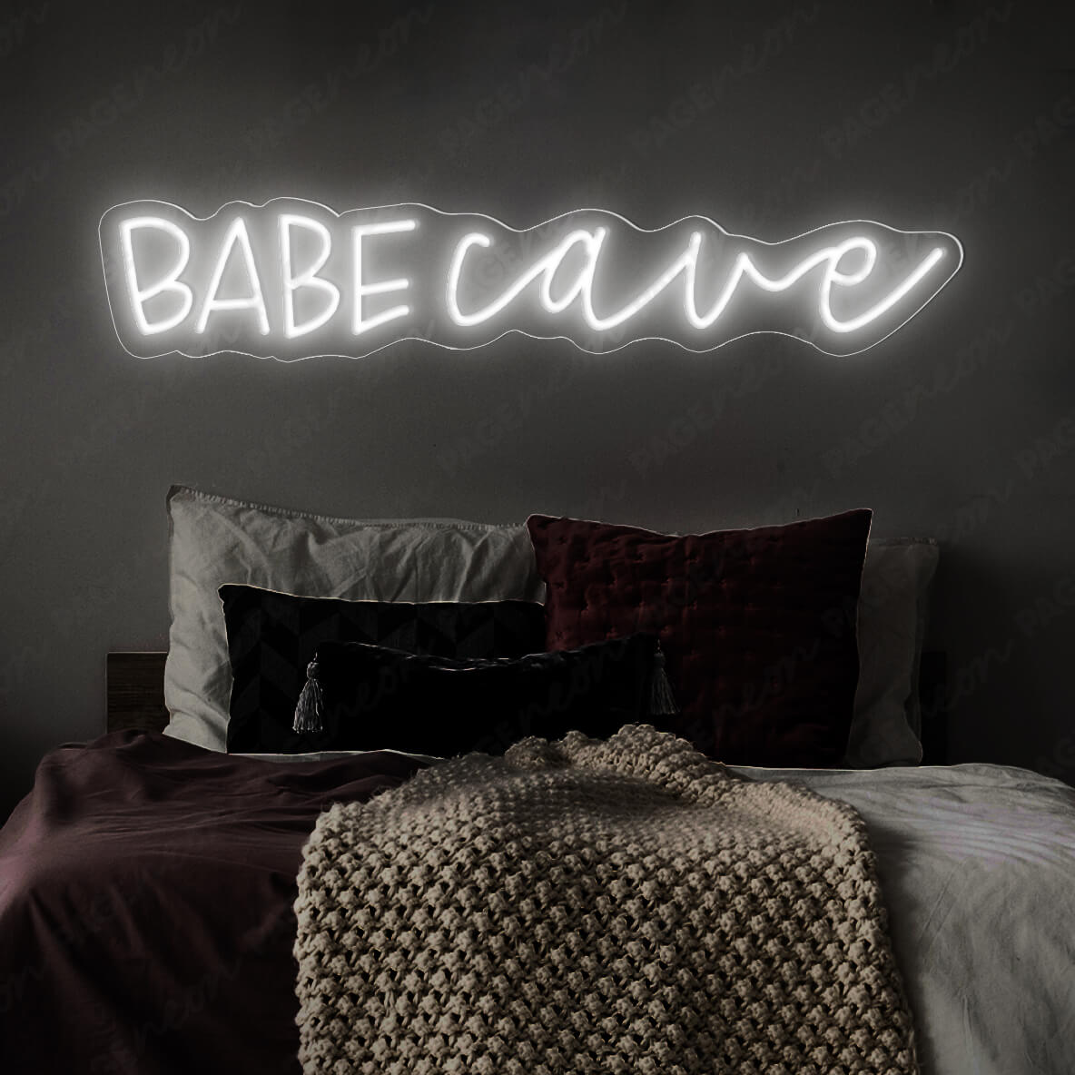 Babe Cave Neon Sign Led Light White