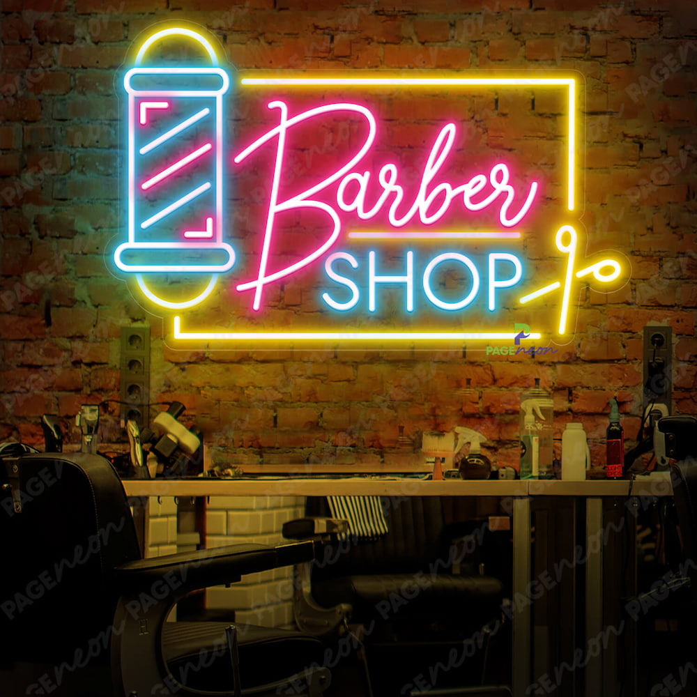 Barber Shop Neon Sign Barber Pole Led Light Pink