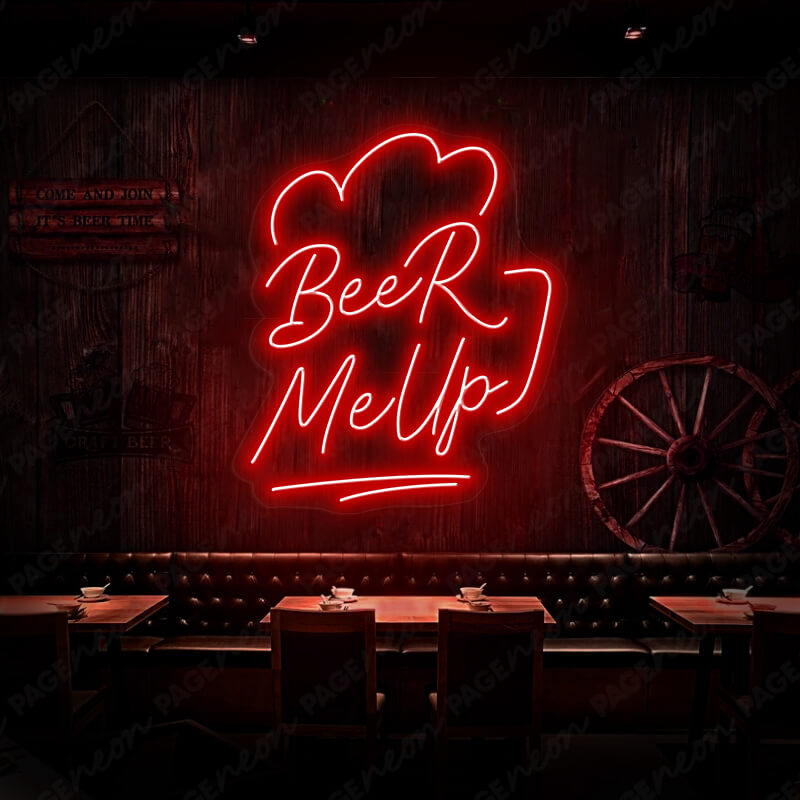 Beer Me Up Led Light Beer Neon Sign Red