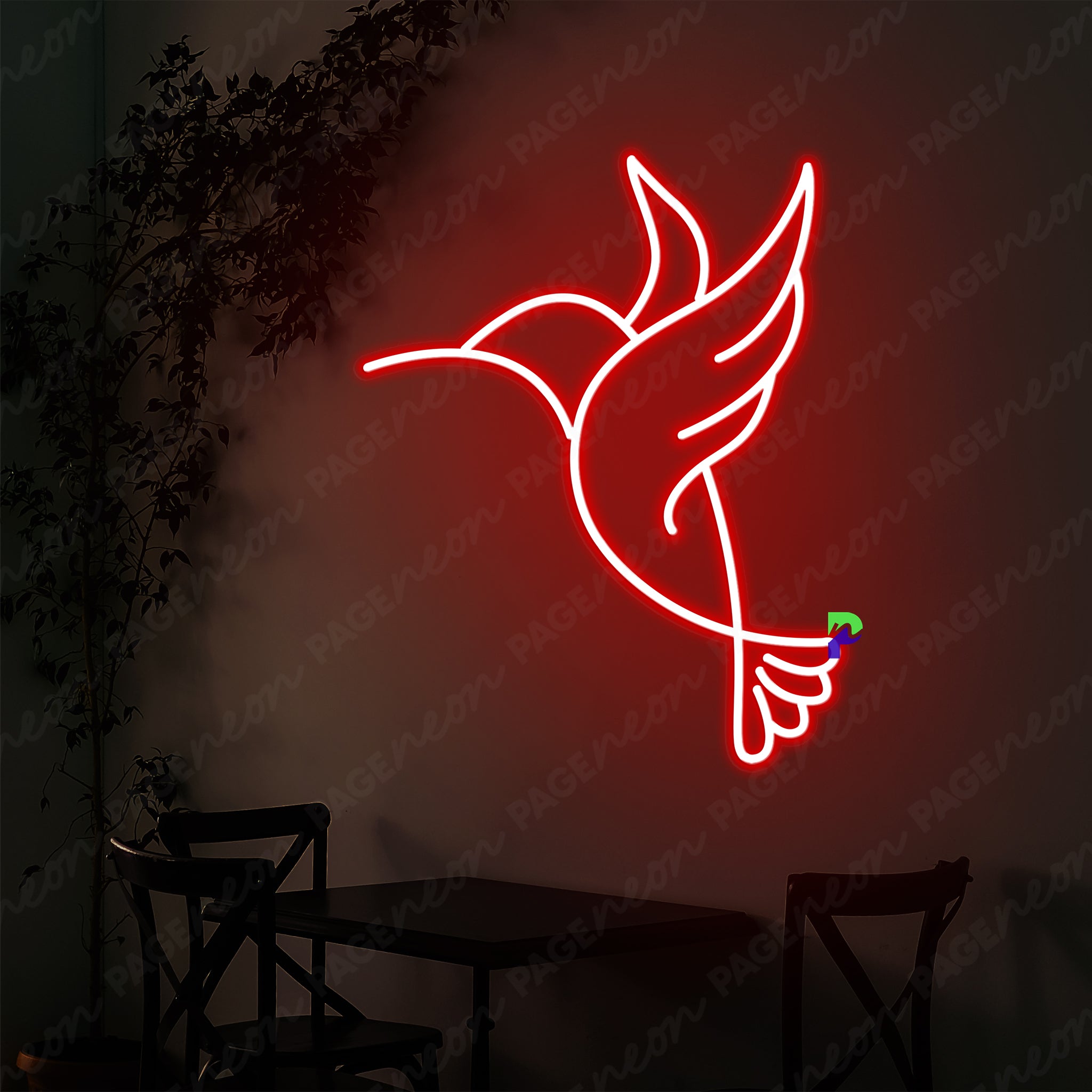 Bird Neon Sign Hummingbird Led Light Red