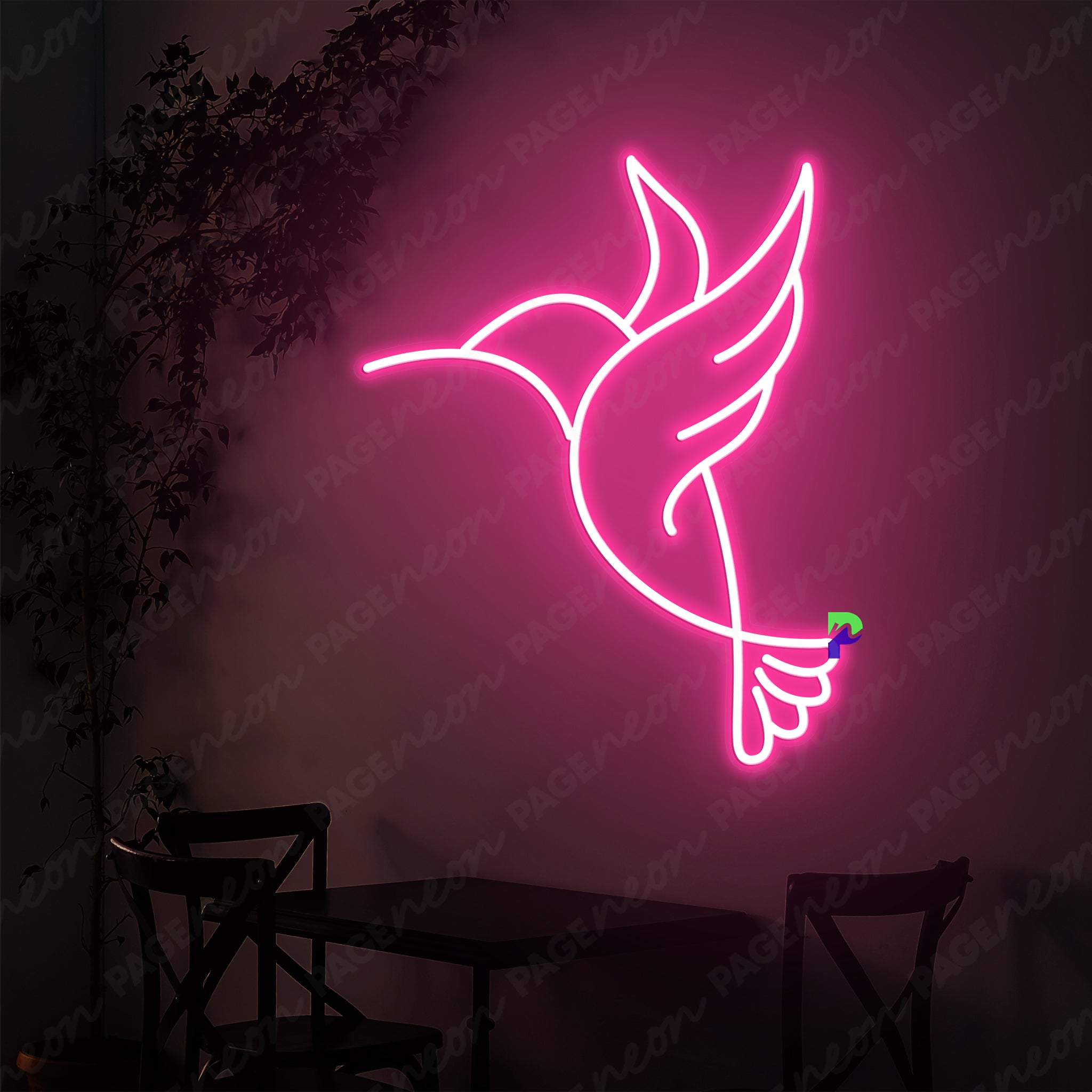 Bird Neon Sign Hummingbird Led Light Pink