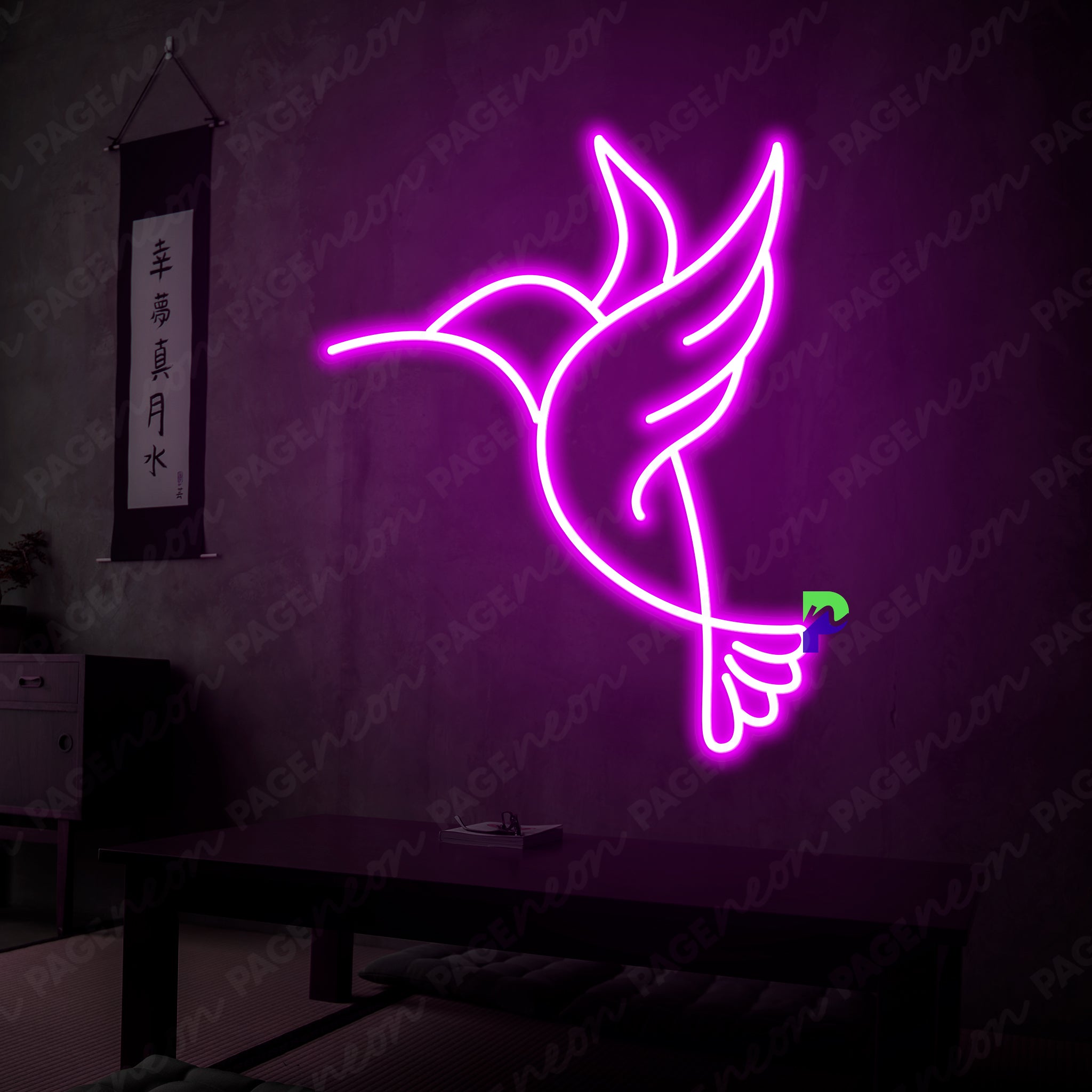 Bird Neon Sign Hummingbird Led Light Purple