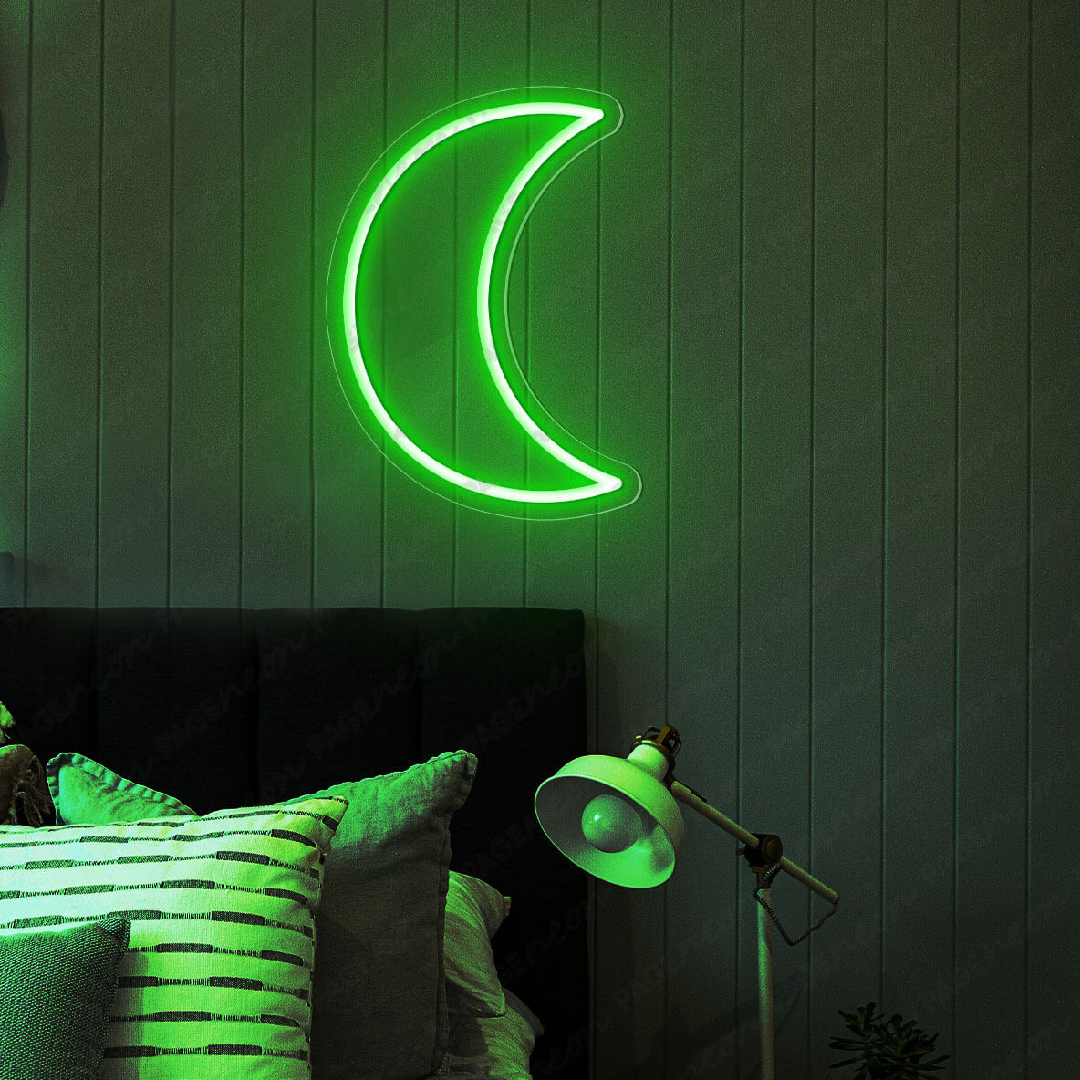 Green Moon Neon Sign Led Light