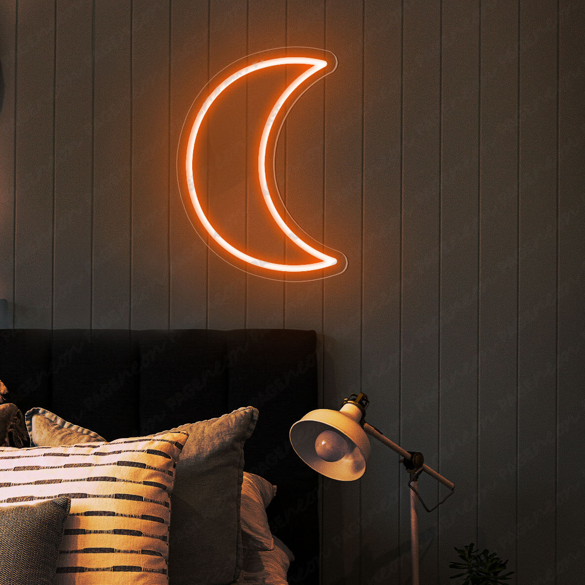 Lovely Bright authentic Purple Hands Crescent Moon LED Night Light Room Wall Decoration