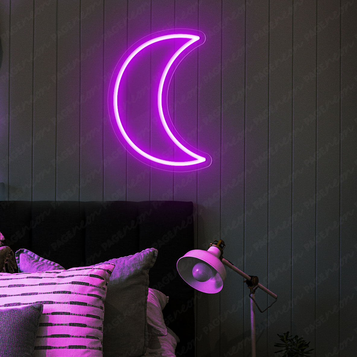 Purple Moon Neon Sign Led Light