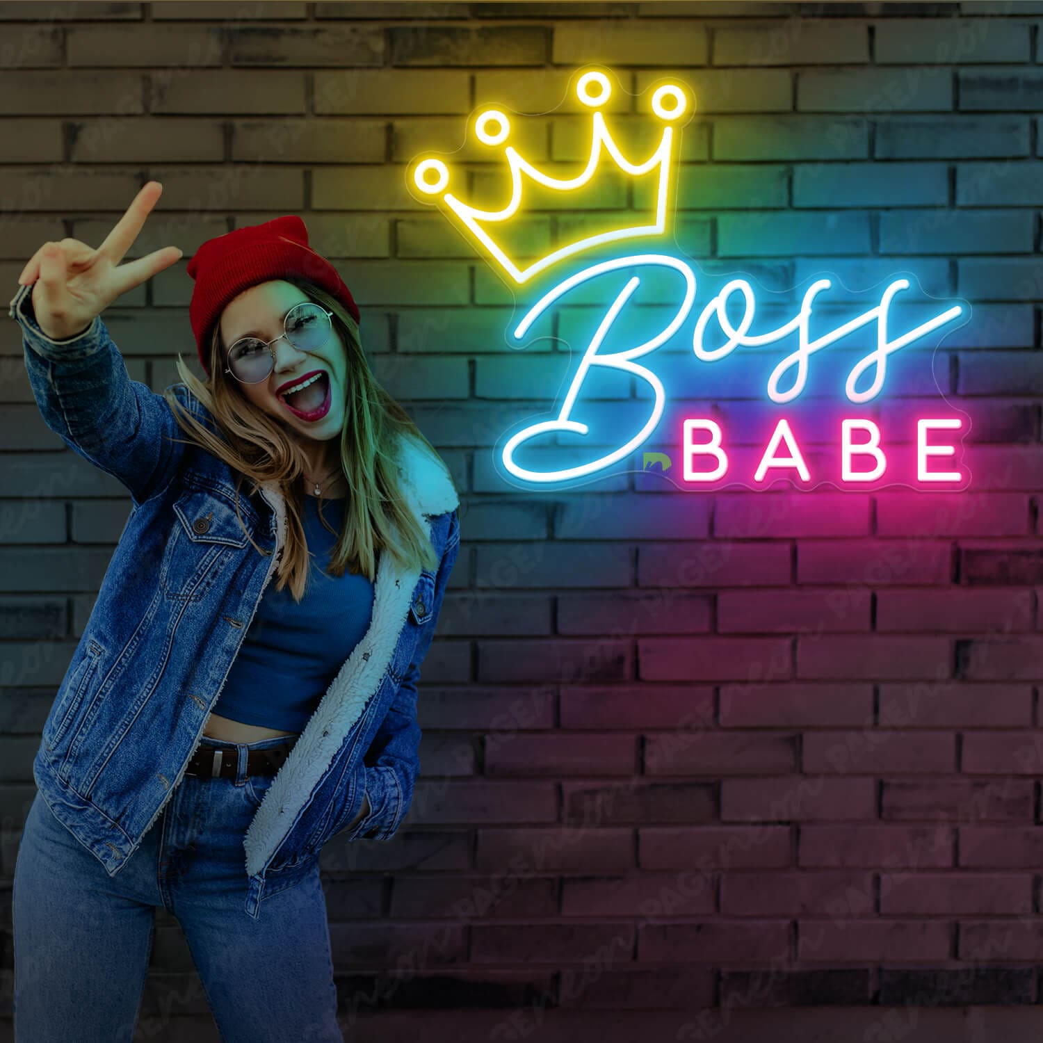Boss Babe Neon Sign Babe Cave LED Light Sign Light Blue