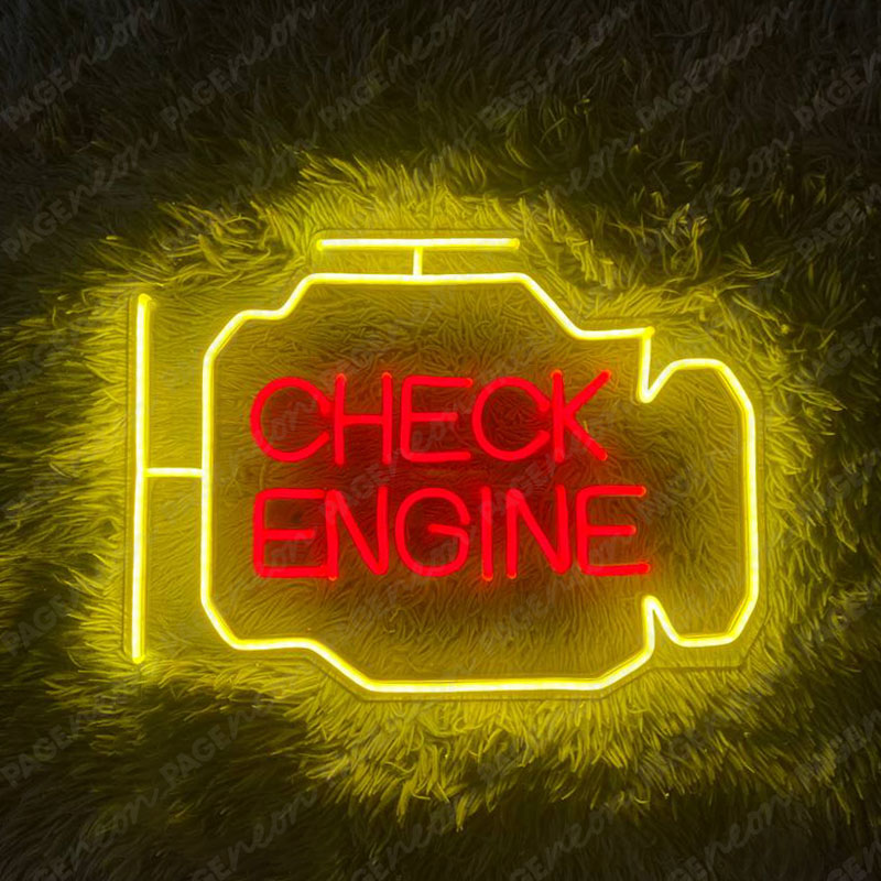 Check Engine Light Neon Sign Garage Neon Led Sign Feature