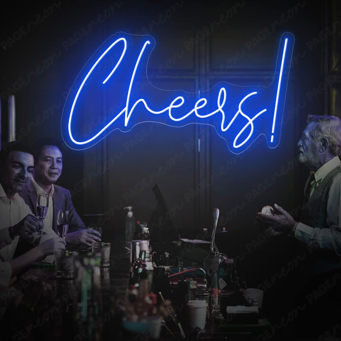 Cheers Neon Sign Bar Led Light Blue