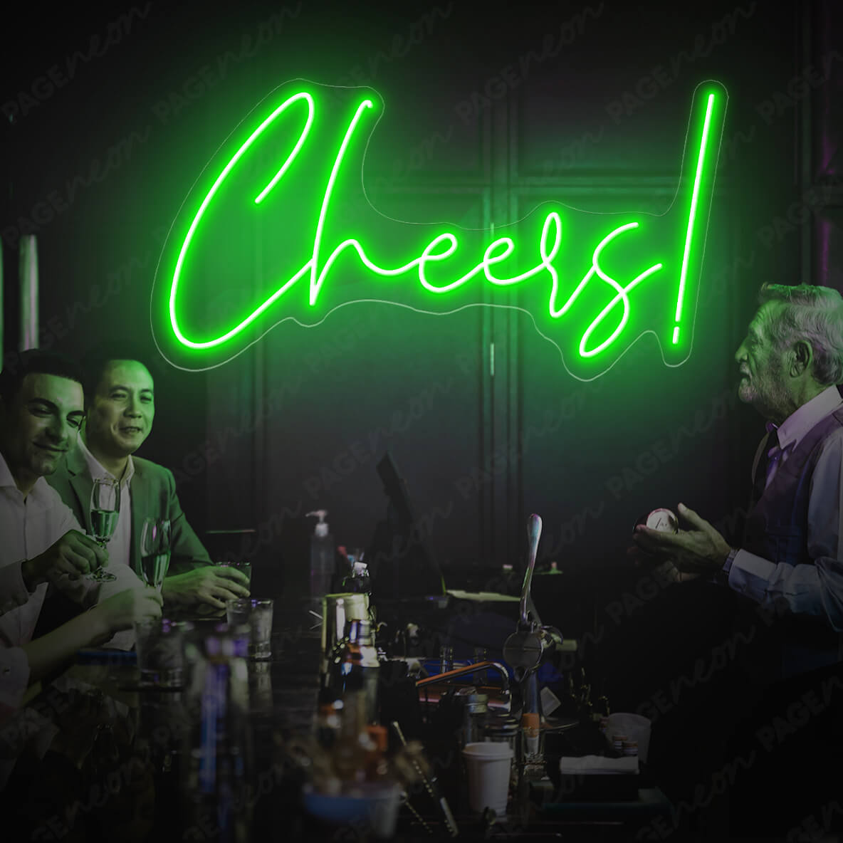 Cheers Neon Sign Bar Led Light Green