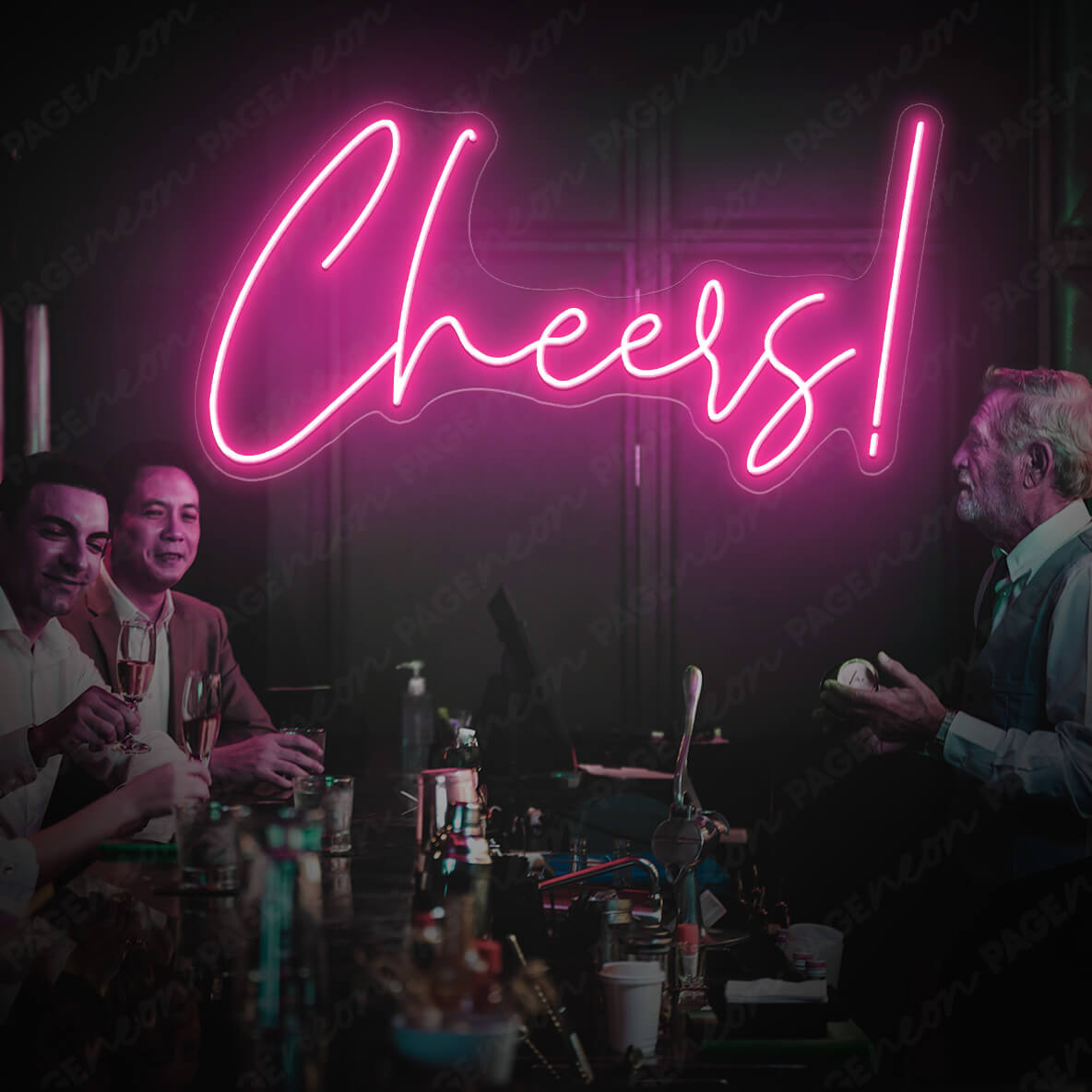 Cheers Neon Sign Bar Led Light Pink