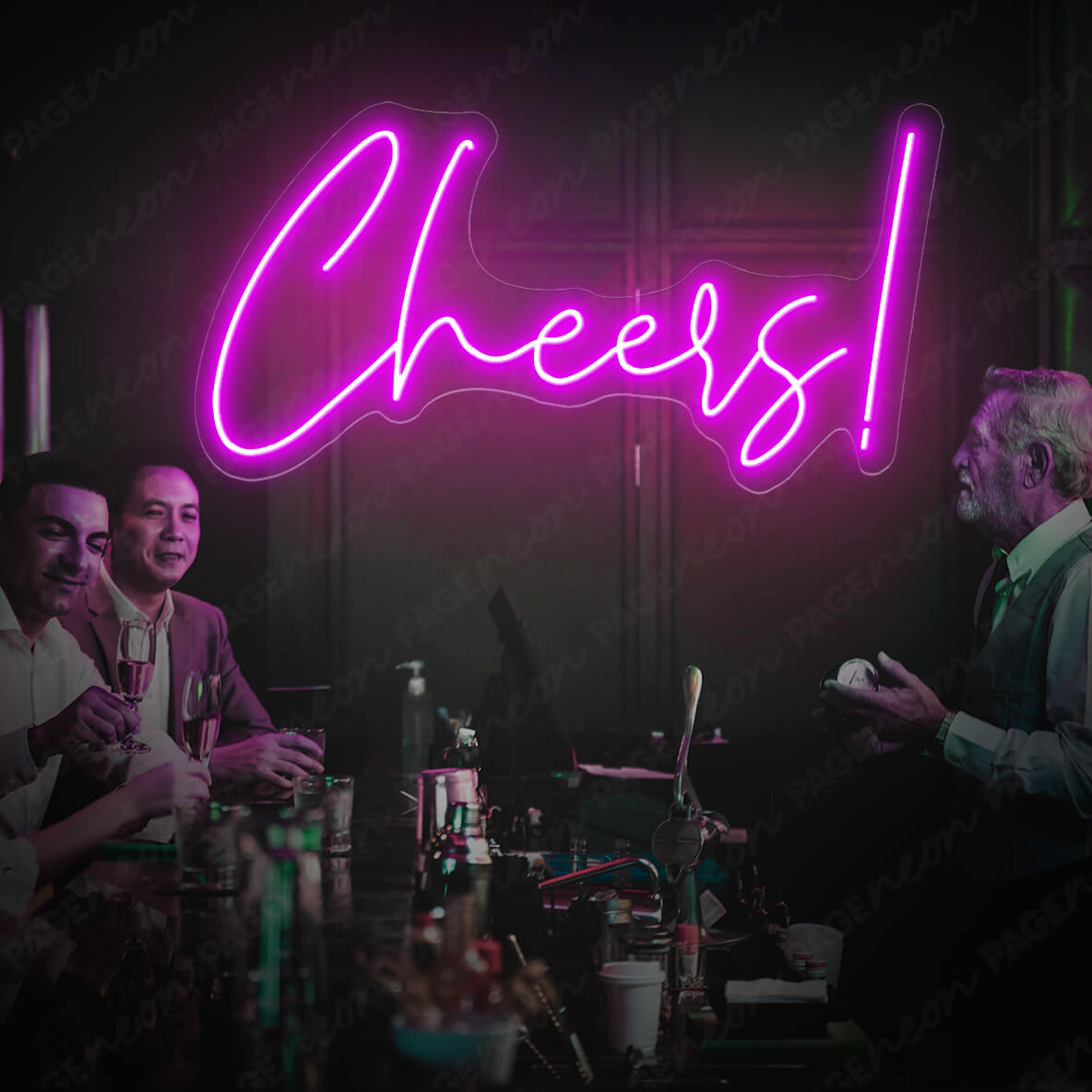 Cheers Neon Sign Bar Led Light Purple