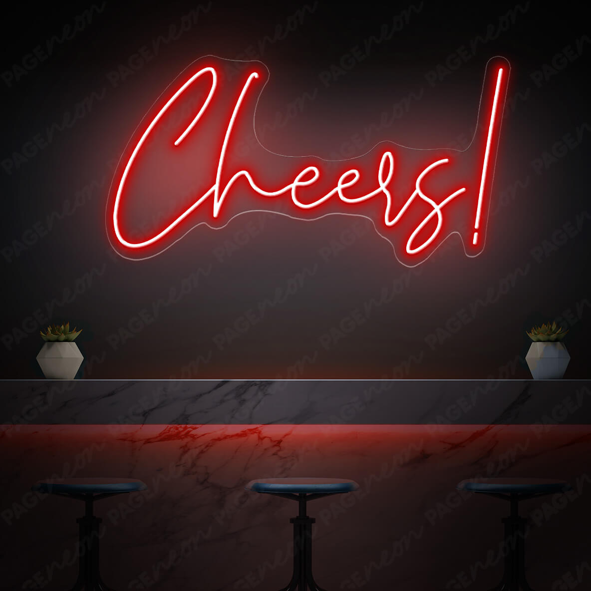 Cheers Neon Sign Bar Led Light Red