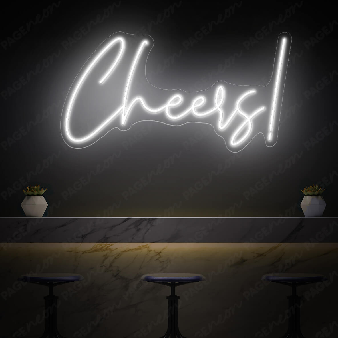 Cheers Neon Sign Bar Led Light White