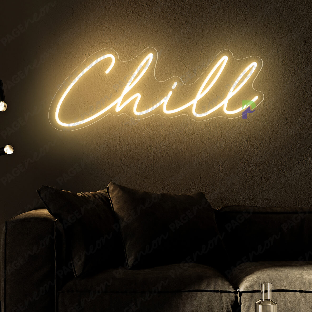 Chill Neon Sign Inspirational Led Light Gold Yellow