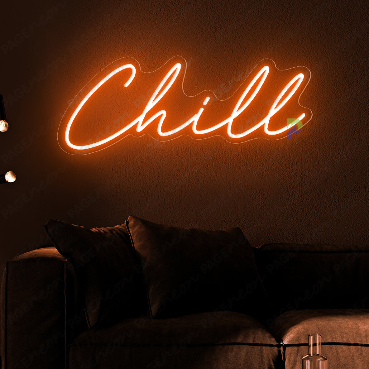 Chill Neon Sign Inspirational Led Light Orange