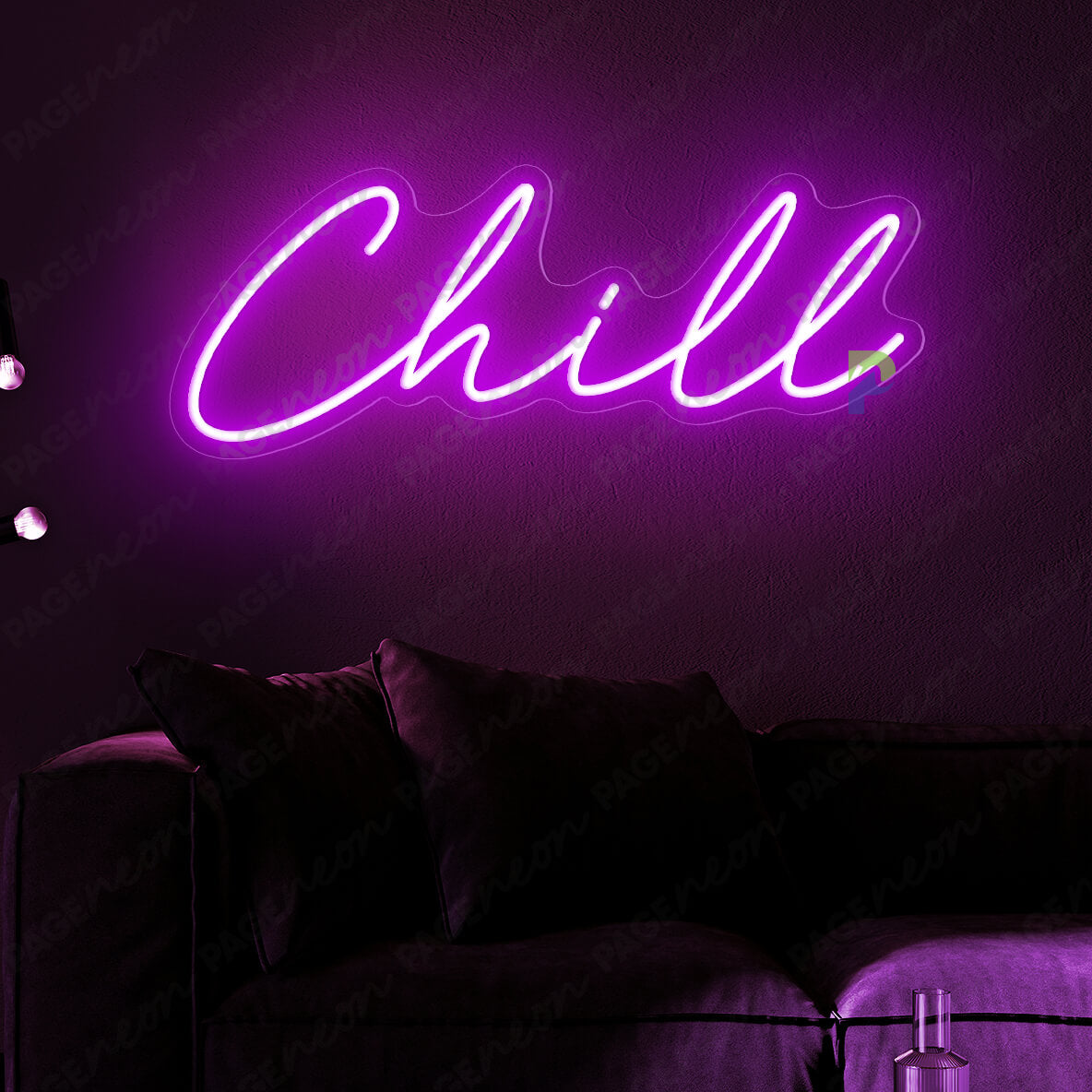 Chill Neon Sign Inspirational Led Light Purple