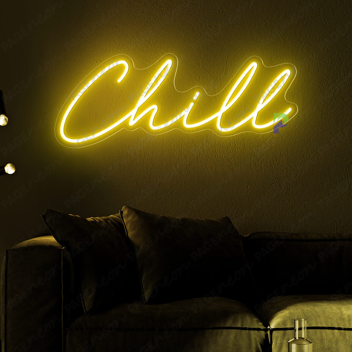 Chill Neon Sign Inspirational Led Light Yellow