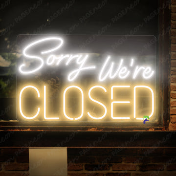 Closed Neon Sign Business Led Sign Gold Yellow