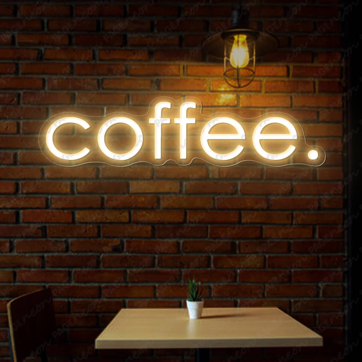 Coffee Neon Sign Led Light Gold Yellow