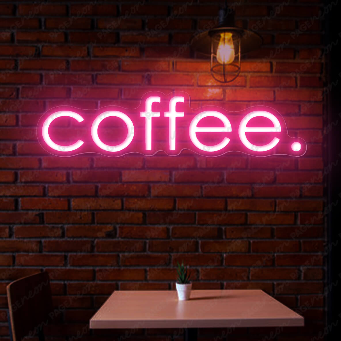 Coffee Neon Sign Led Light Pink