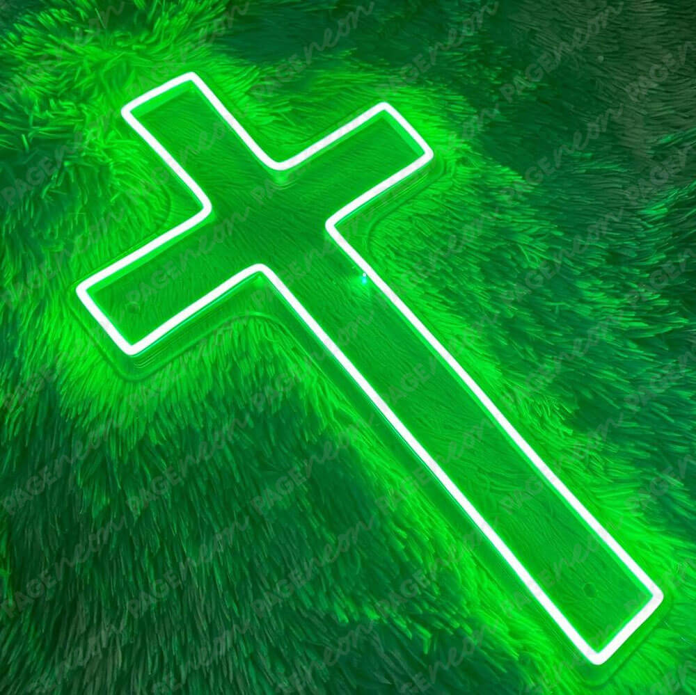 Cross Neon Sign Christian Led Light Feature