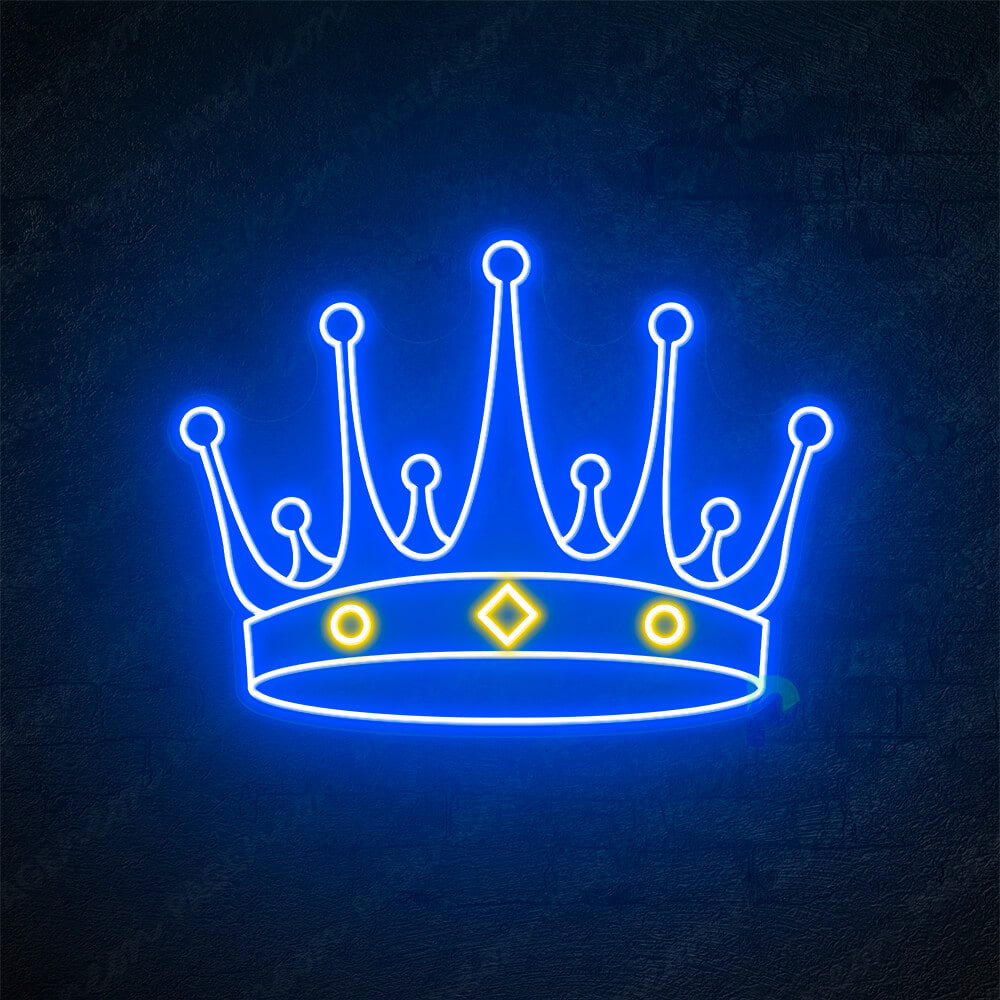 Crown Neon Sign Aesthetic Led Light Blue