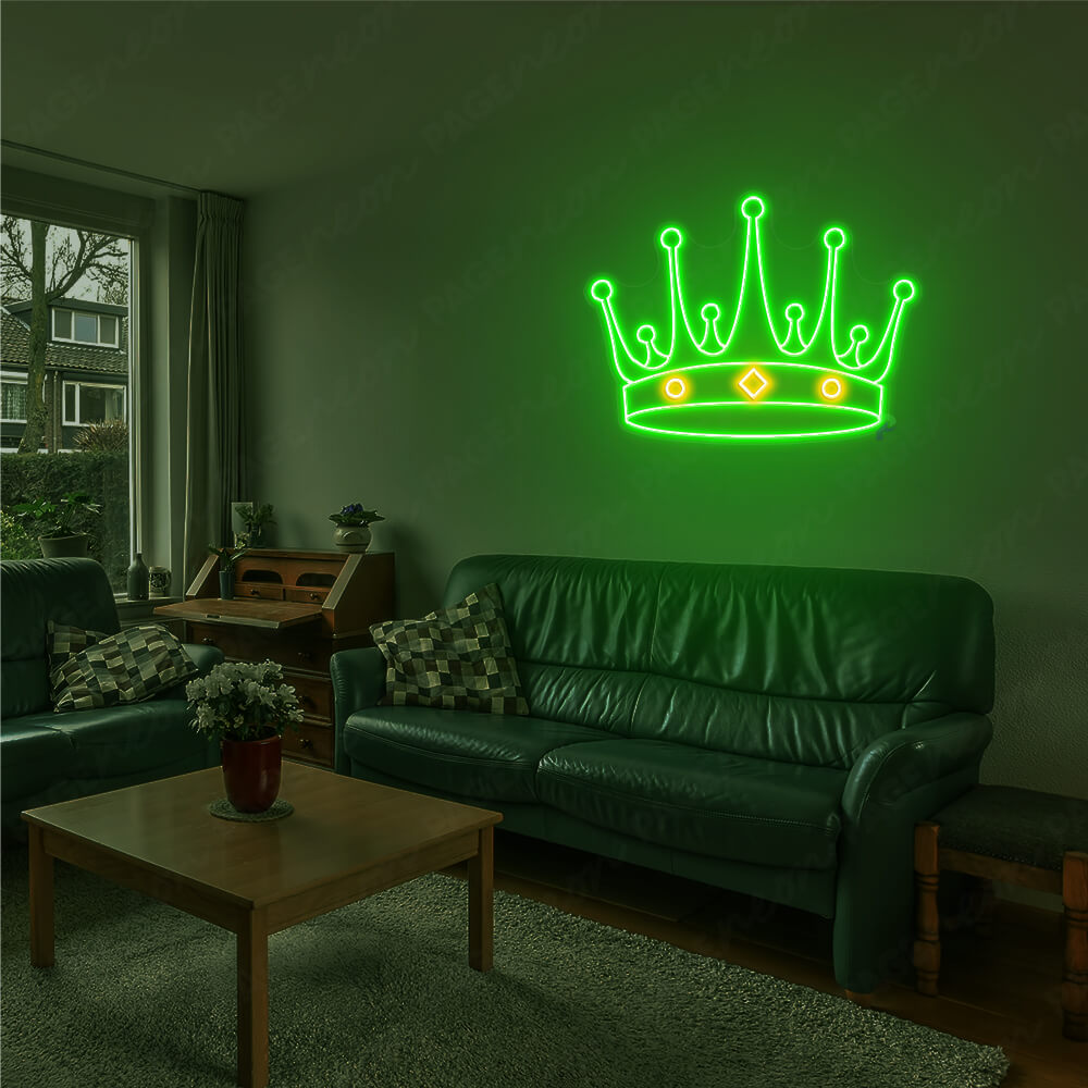 Crown Neon Sign Aesthetic Led Light Green