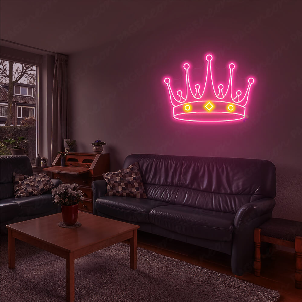 Crown Neon Sign Aesthetic Led Light Pink