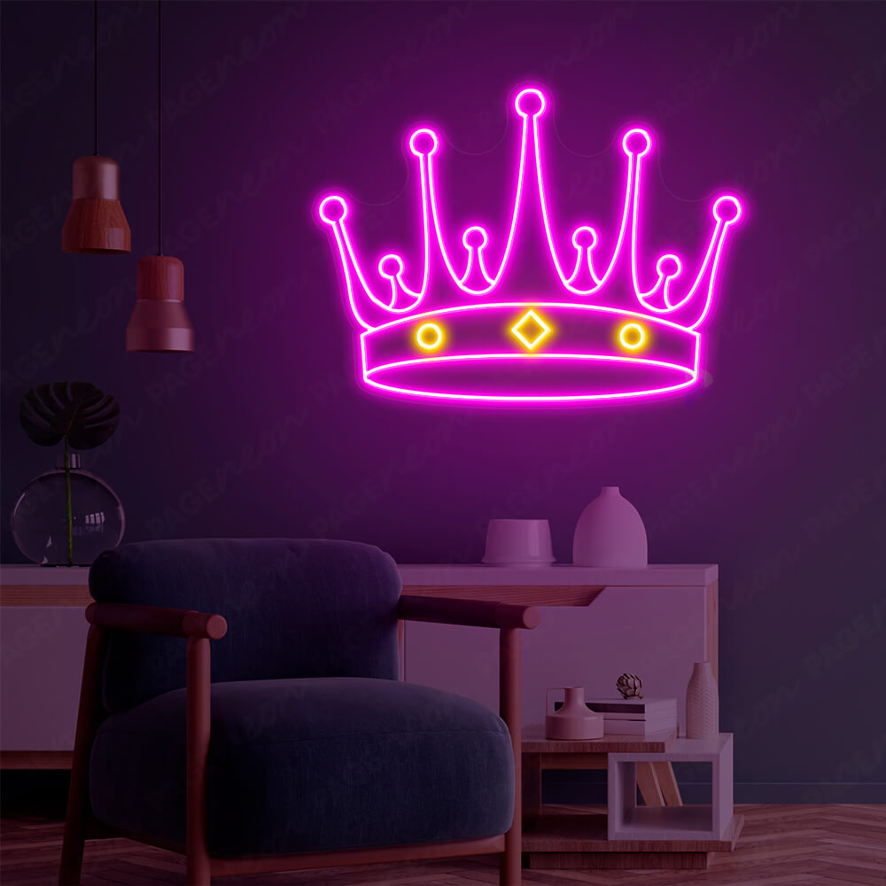 Crown Neon Sign Yellow Aesthetic Led Light