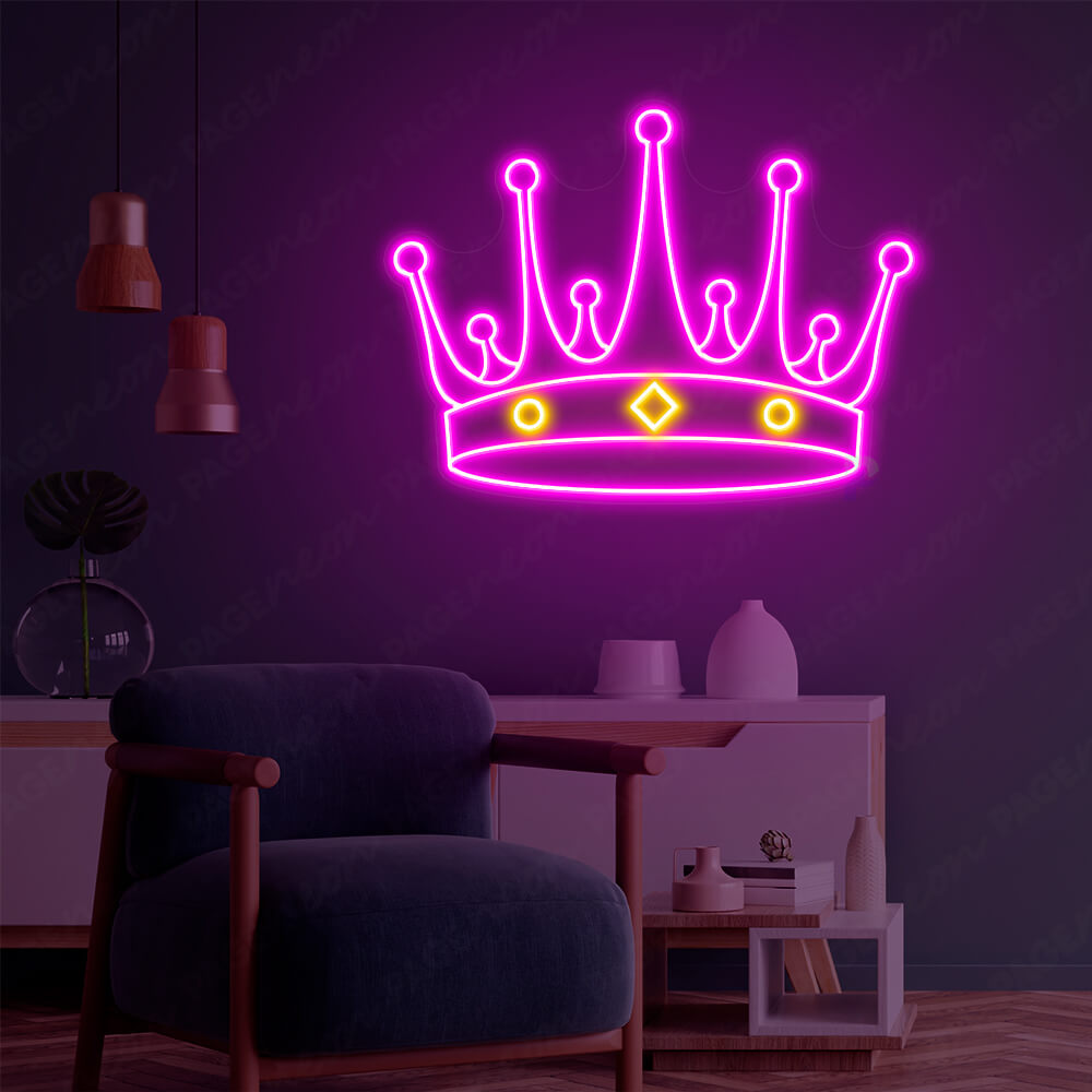 Crown Neon Sign Yellow Aesthetic Led - PageNeon