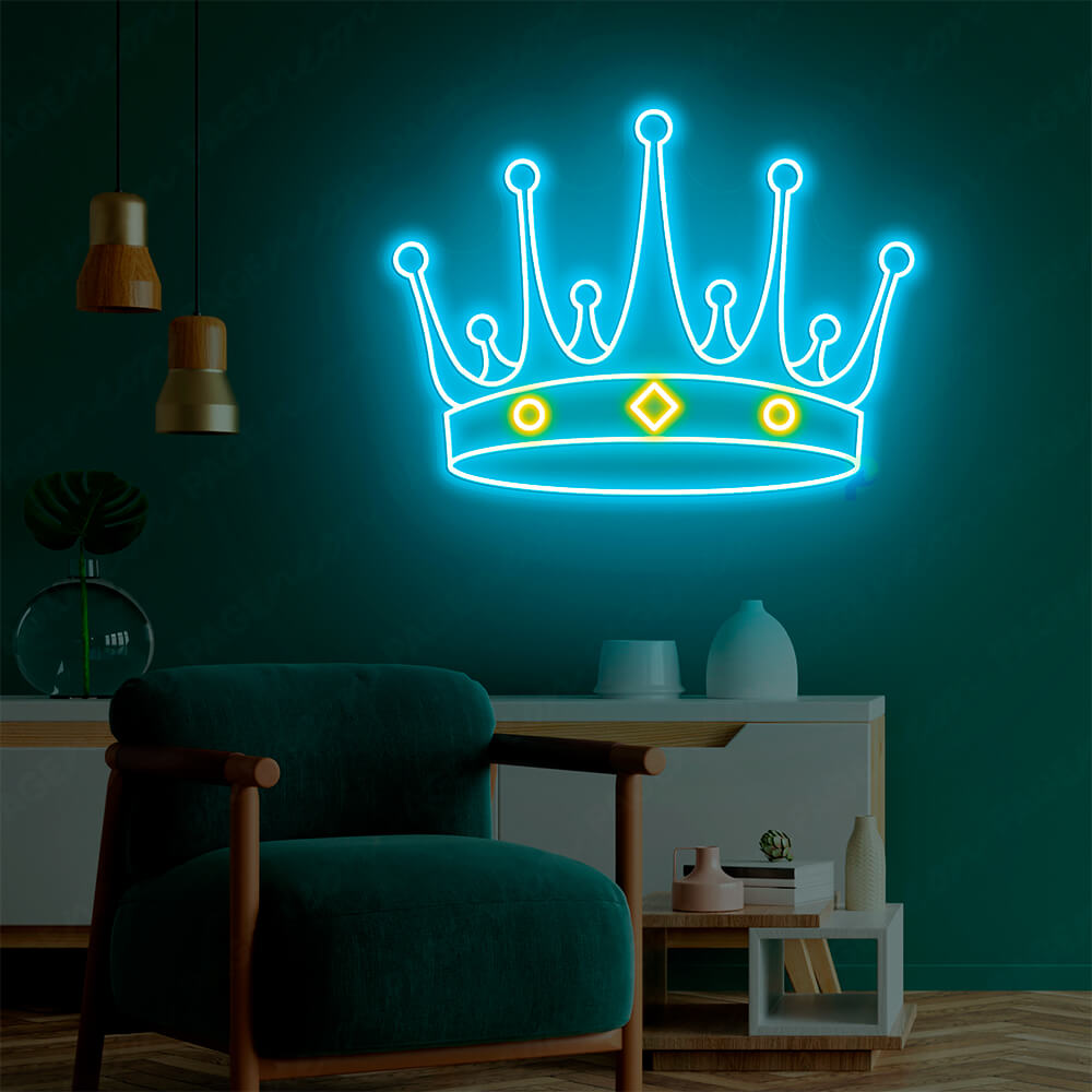 Crown Neon Sign Yellow Aesthetic Led Light