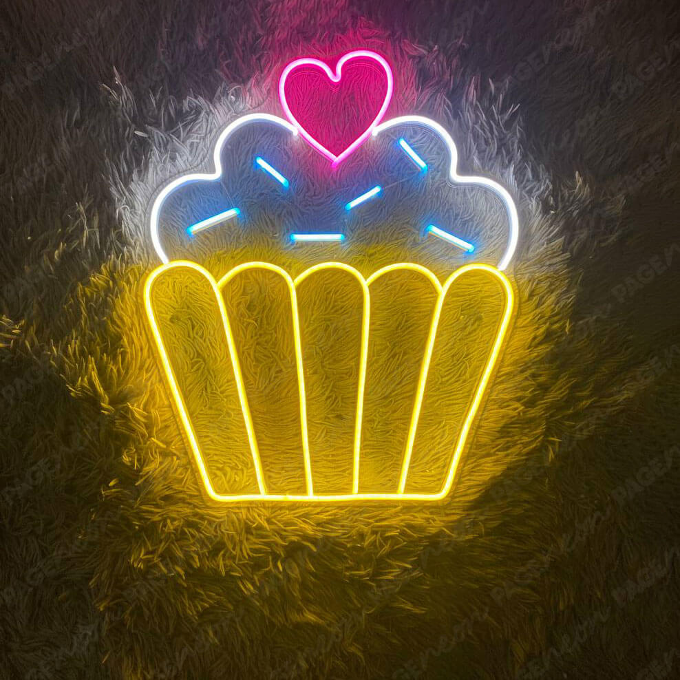 Cupcake Neon Sign Food Bakery Led Light Feature