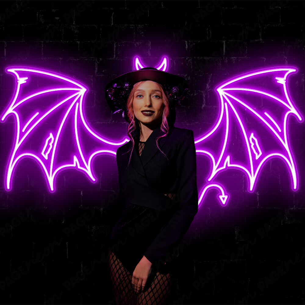 Devil Neon Sign Wings Led Light