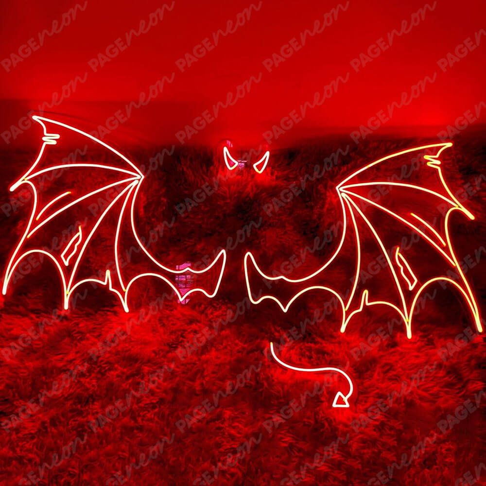 Devil Neon Sign Wings Led Light 