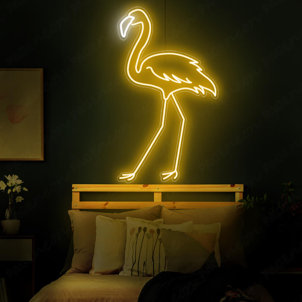 Flamingo Neon Light Orange Yellow