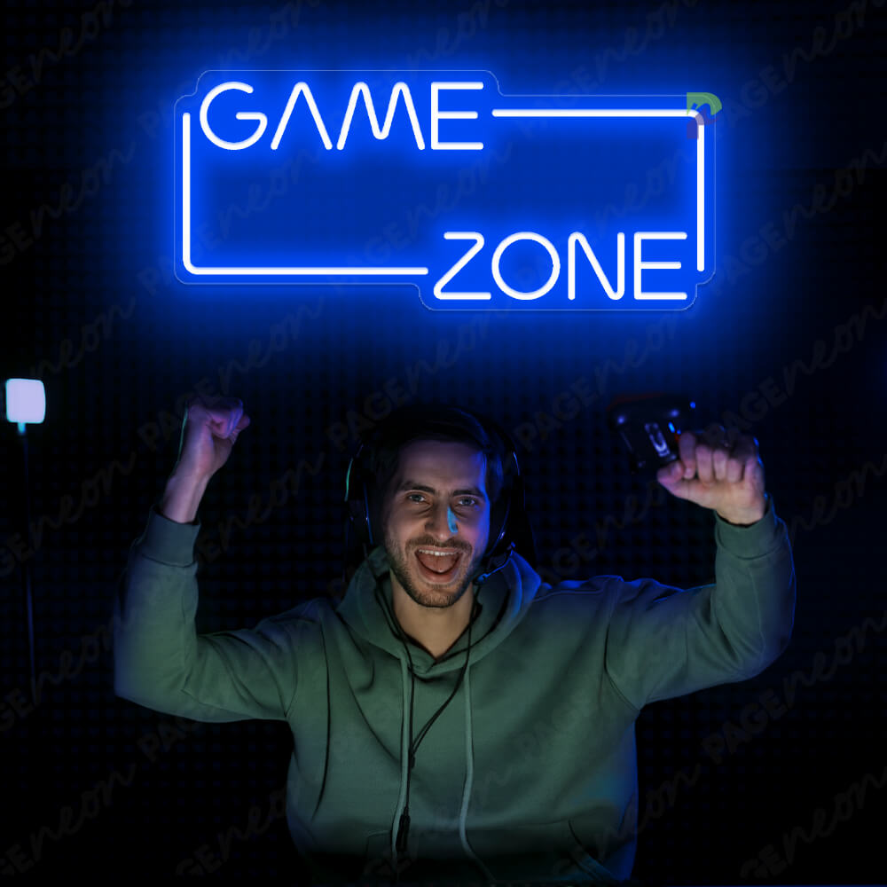Game Zone Neon Sign Gaming Light Sign Blue