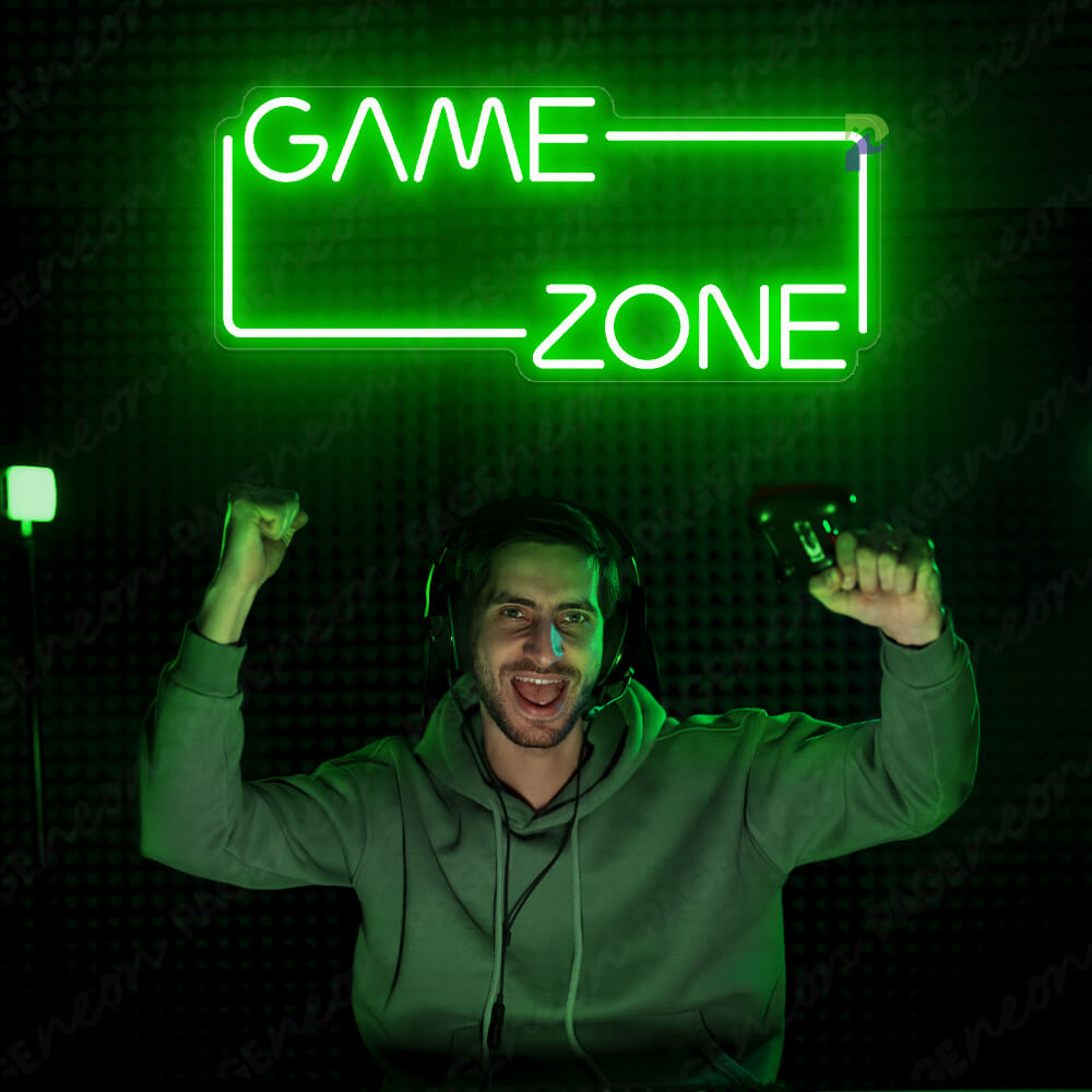 Game Zone Neon Sign Gaming Light Sign Green