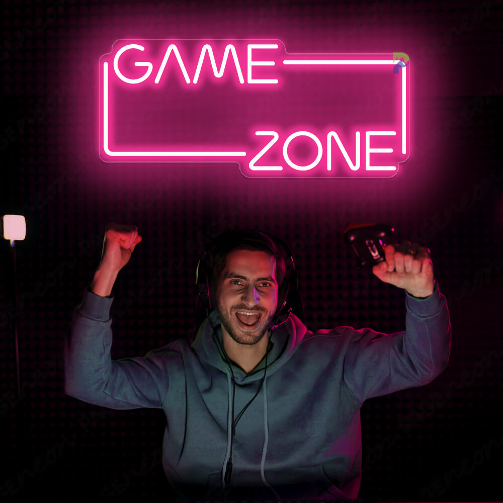 Game Zone Neon Sign Gaming Light Sign Pink