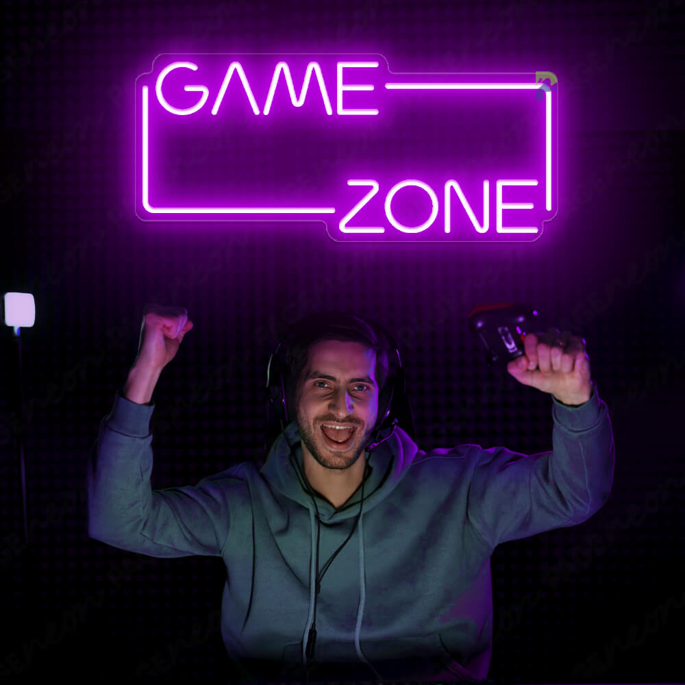 Game Zone Neon Sign Gaming Light Sign Purple