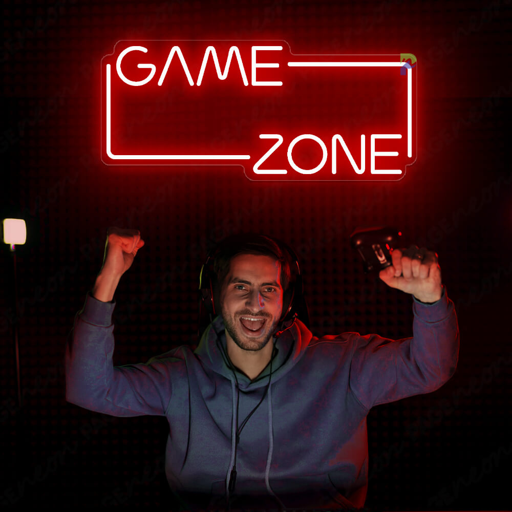 Game Zone Neon Sign Gaming Light Sign Red
