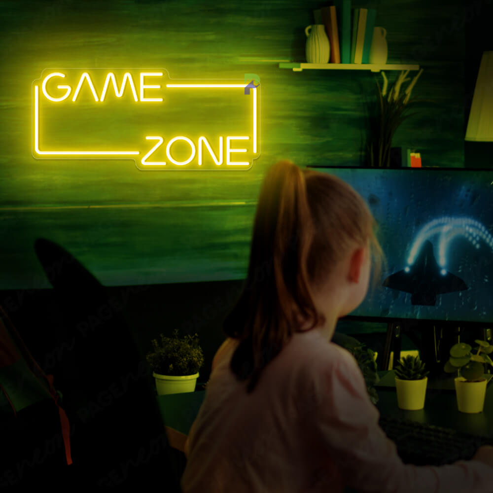 Game Zone Neon Sign Gaming Light Sign yellow