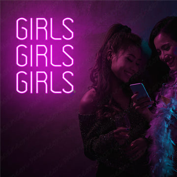Girls Girls Girls Neon Sign Party Led Light Purple