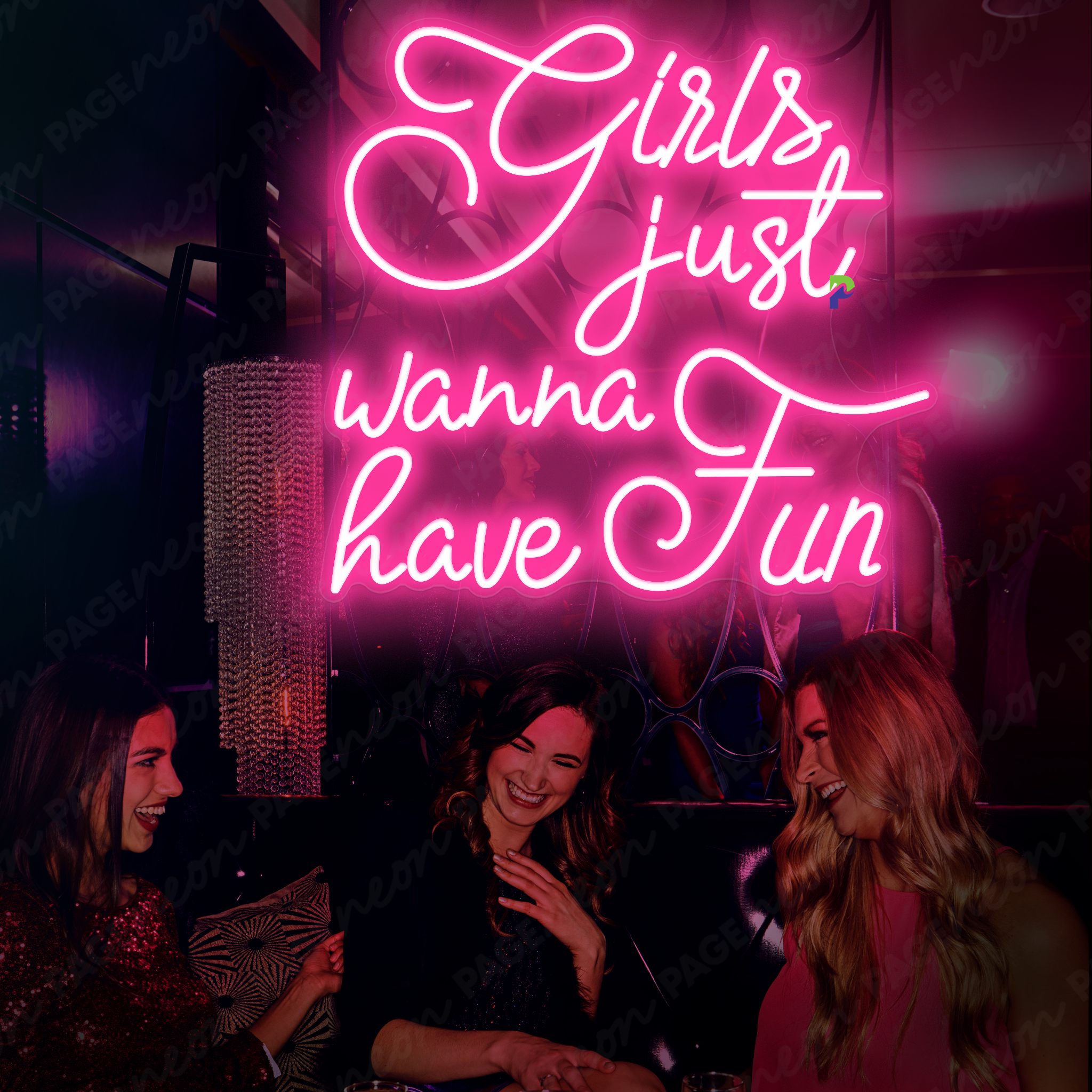 Girls Just Wanna Have Fun Neon Sign Party Girl Led Light Pink
