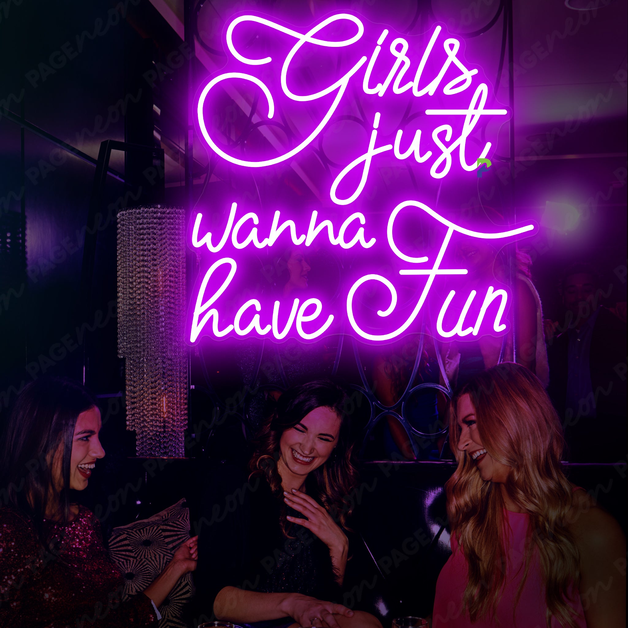 Girls Just Wanna Have Fun Neon Sign Party Girl Led Light Purple