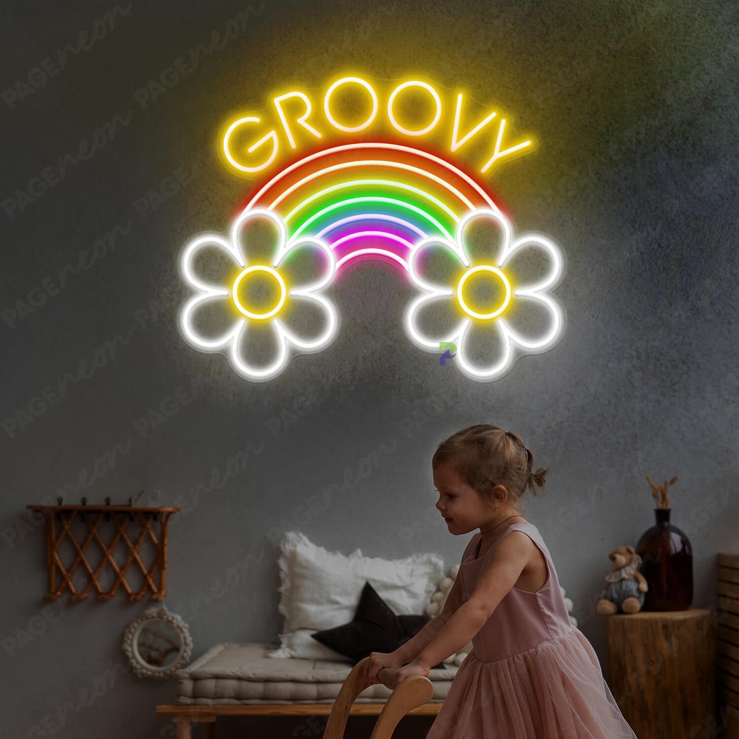 Groovy Neon Sign Yellow Led Light