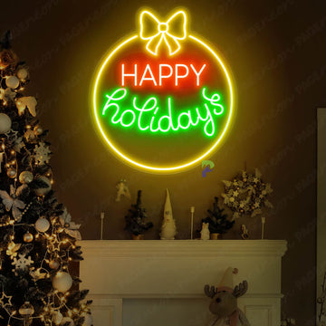 Happy Holidays Neon Sign Party Led Sign Oraneg