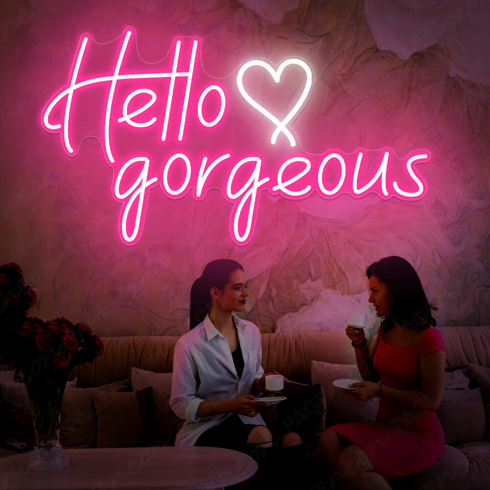 Hello Gorgeous Neon Sign Beauty Led Neon Light Pink