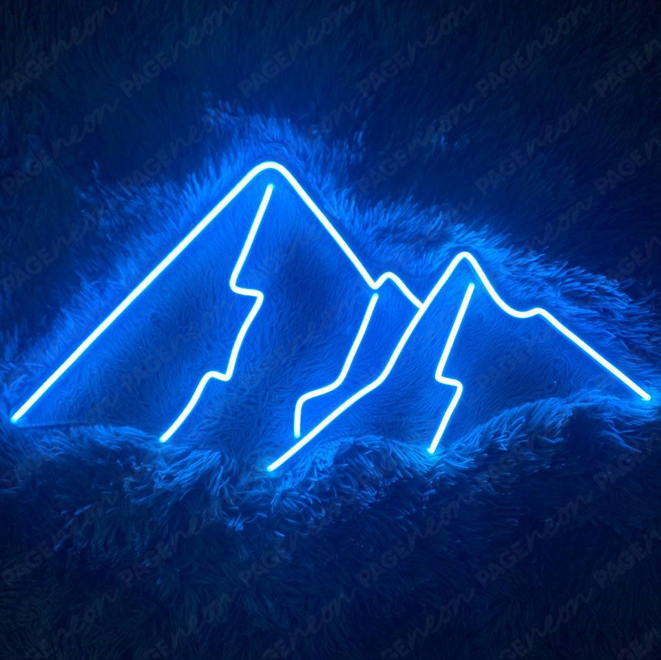 High Mountain Neon Sign Blue Led Light Feature