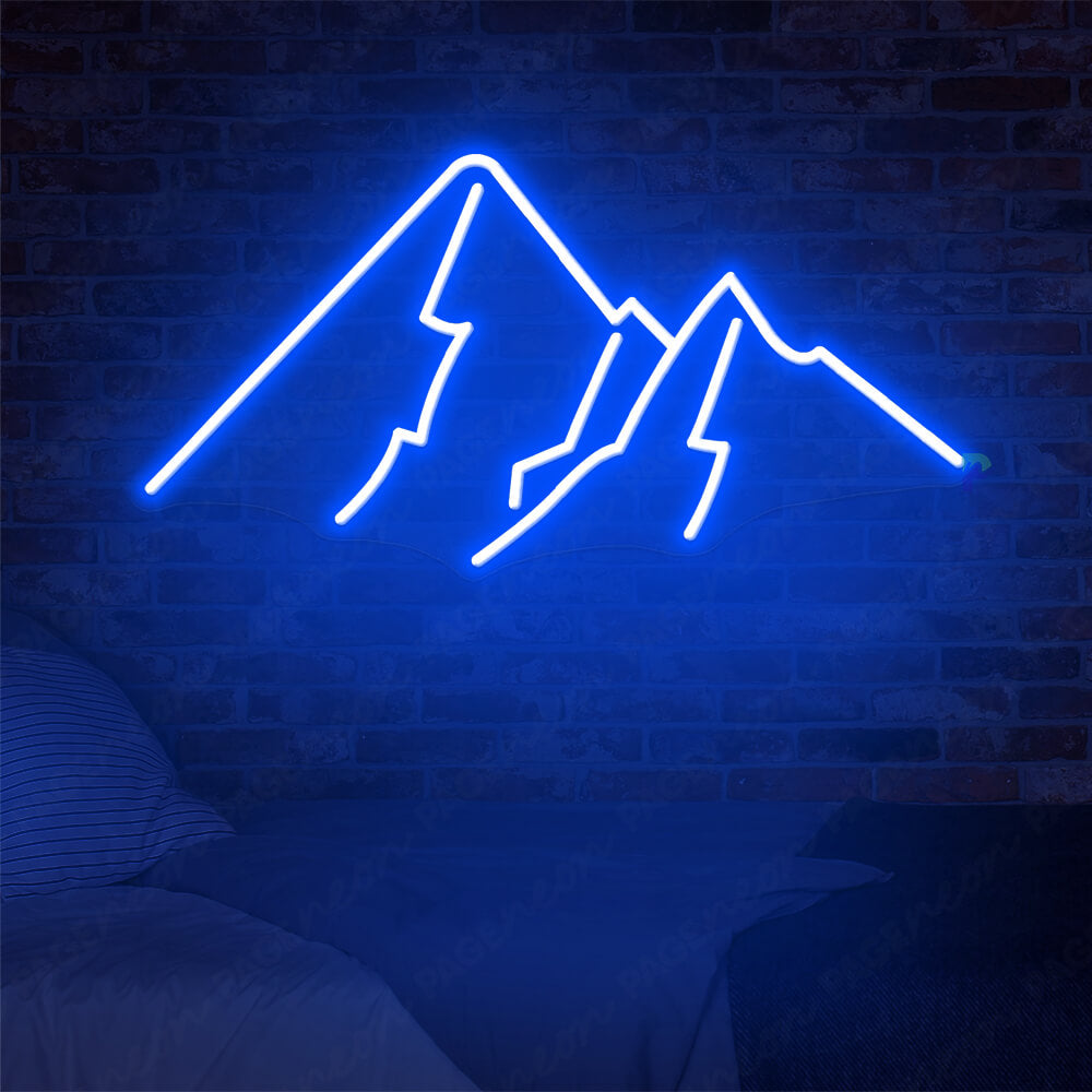 High Mountain Neon Sign Unique Blue Led Light
